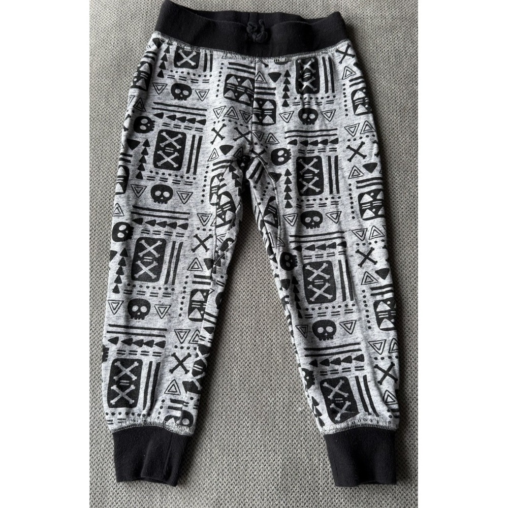 Koala Kik Baby Jogger Pants 18M Gray Black Skull Tribal Print Sweatpants